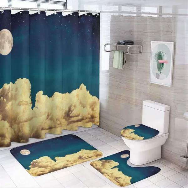 Stars Full Moon Cloud on a shower curtain