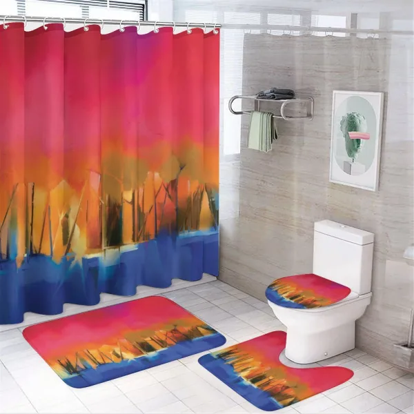 Vivid Abstract Scene on a shower curtain