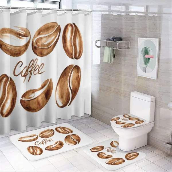 Watercolor Effect Beans on a shower curtain