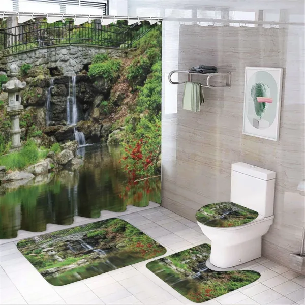 Waterfall Garden on a shower curtain