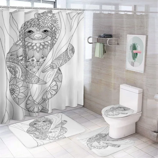 Animal Floral Detail on a shower curtain