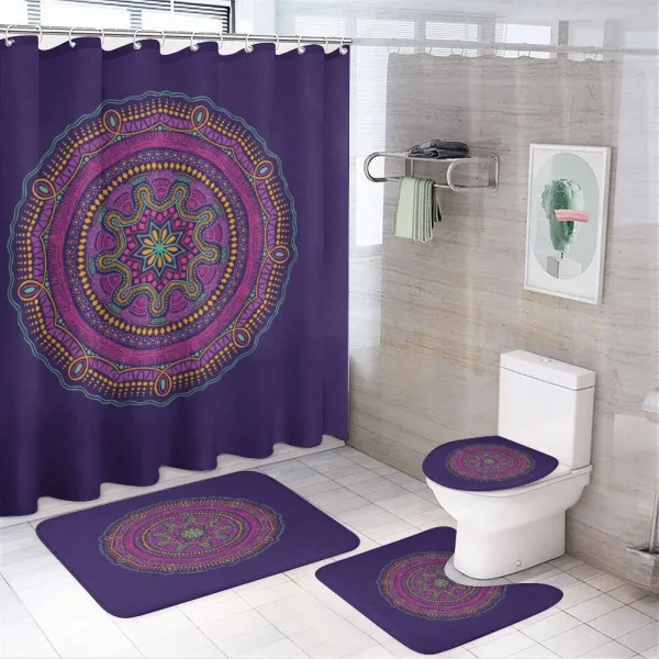 Boho Hippie Mandala Purple on a shower curtain