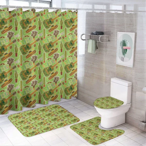 Colorful Doodle Fiesta on a shower curtain