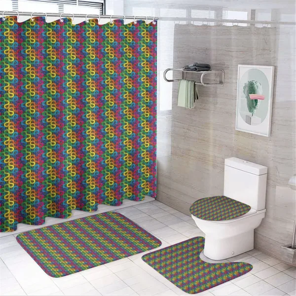 Colorful Twisted Lines on a shower curtain