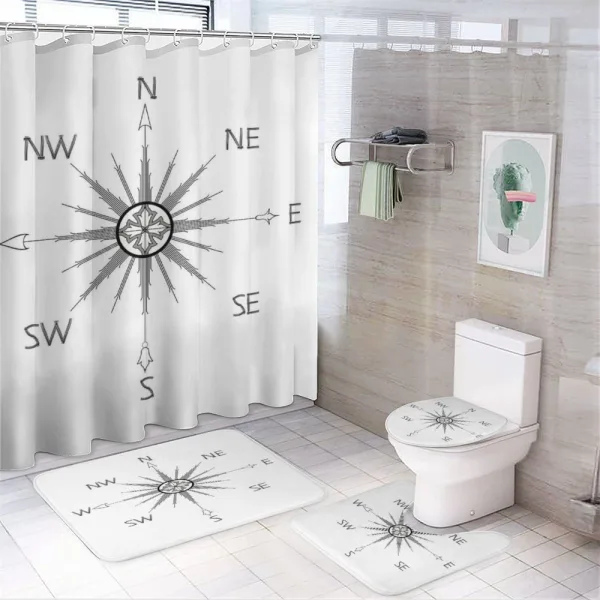 Compass Silhouette on a shower curtain