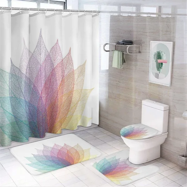 Delicate Leaves Art on a shower curtain