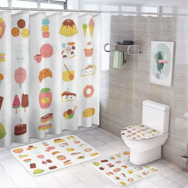 Dessert Concept Sketches on a shower curtain