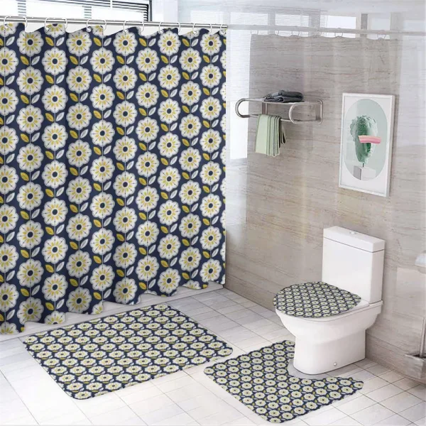 Eight-Petal Flowers on a shower curtain