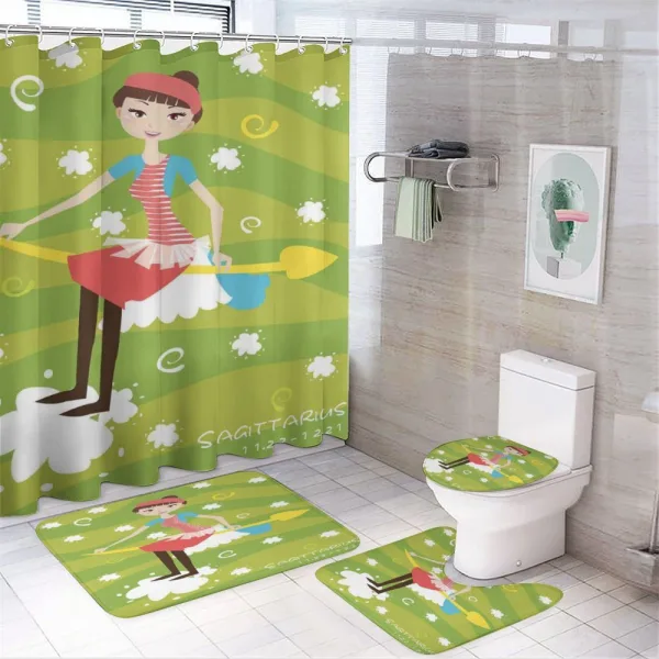Girl on an Arrow on a shower curtain