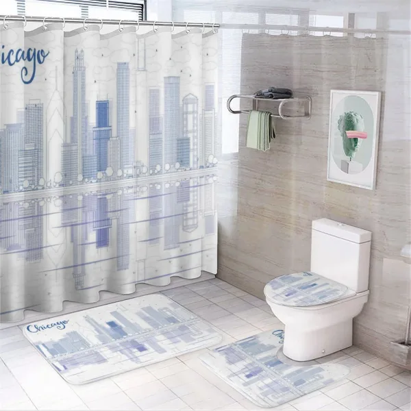 Lake Michigan on a shower curtain