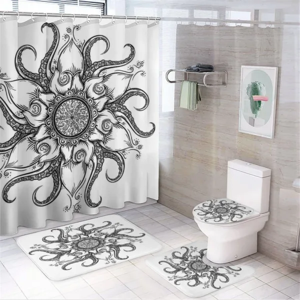 Nautical Mandala Art on a shower curtain