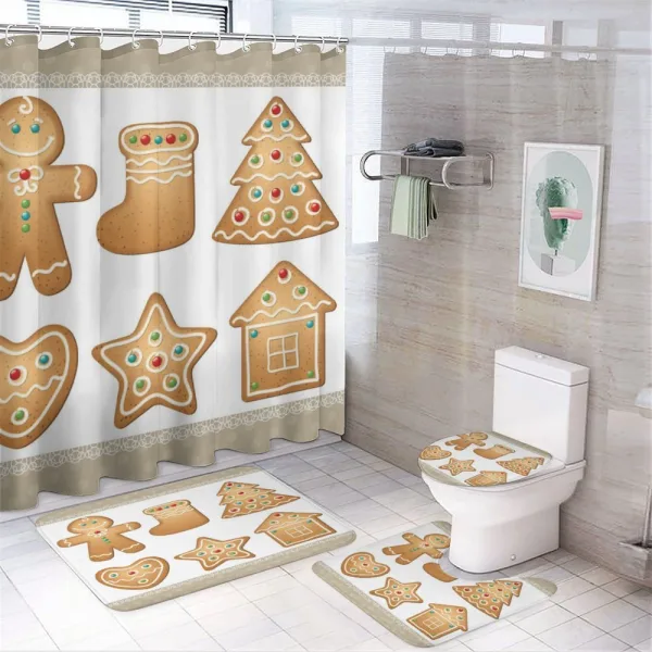 Pastry on a shower curtain