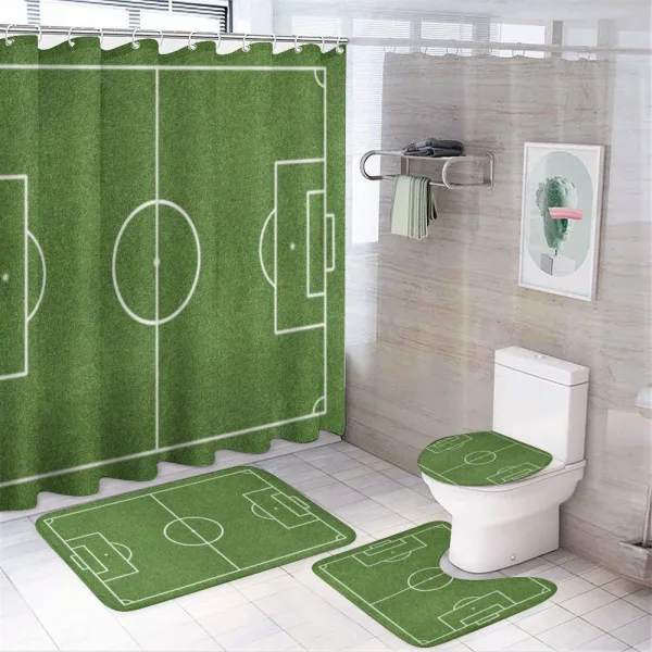 Soccer Stadium Field on a shower curtain