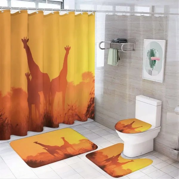 Sunset with Animals on a shower curtain