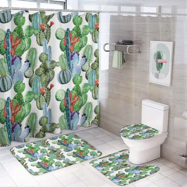 Various Types Artwork on a shower curtain