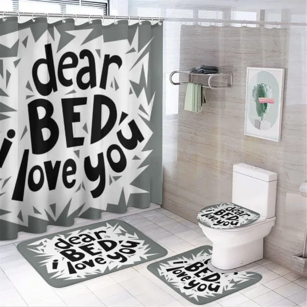 World Sleep Day Concept on a shower curtain