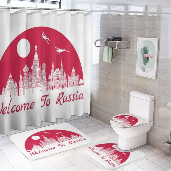 Architecture City Hallmarks on a shower curtain