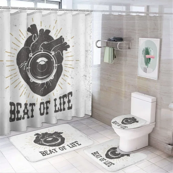 Beat Grunge Words Art on a shower curtain