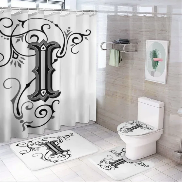 Capitalized Abstract I on a shower curtain