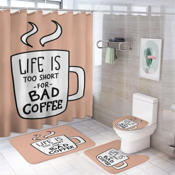 Coffee Lover Mug Concept on a shower curtain