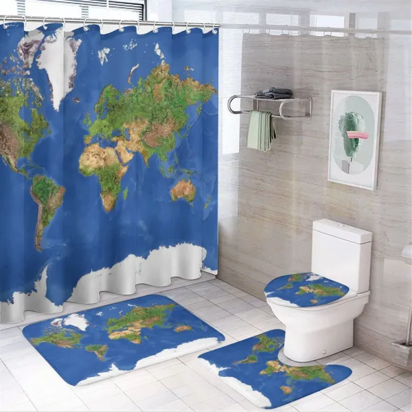 Continents Vegetation on a shower curtain