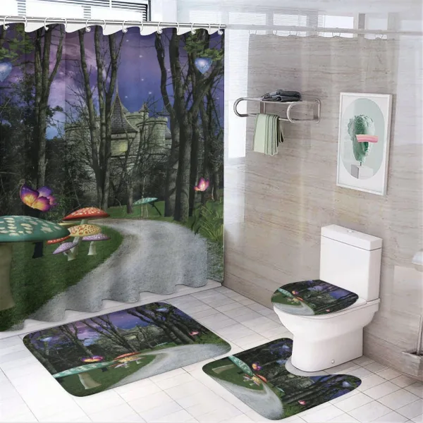 Enchanted Forest Castle on a shower curtain