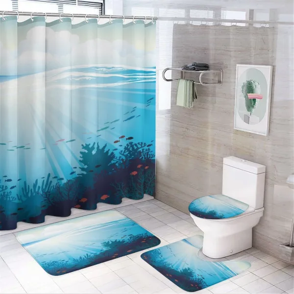 Fish Aquarium Coral Reefs on a shower curtain