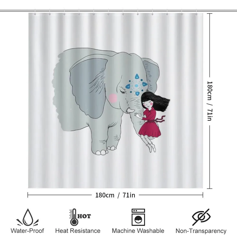 Girl on Trunk of Elephant — Detail 2
