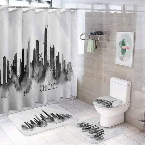 Grunge Landscape on a shower curtain