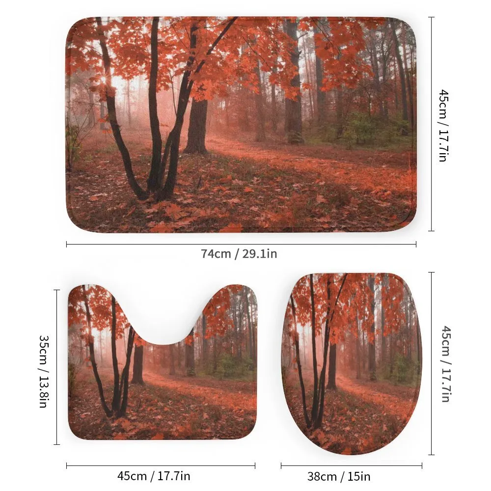 Misty Forest Leaves Orange — Detail 1