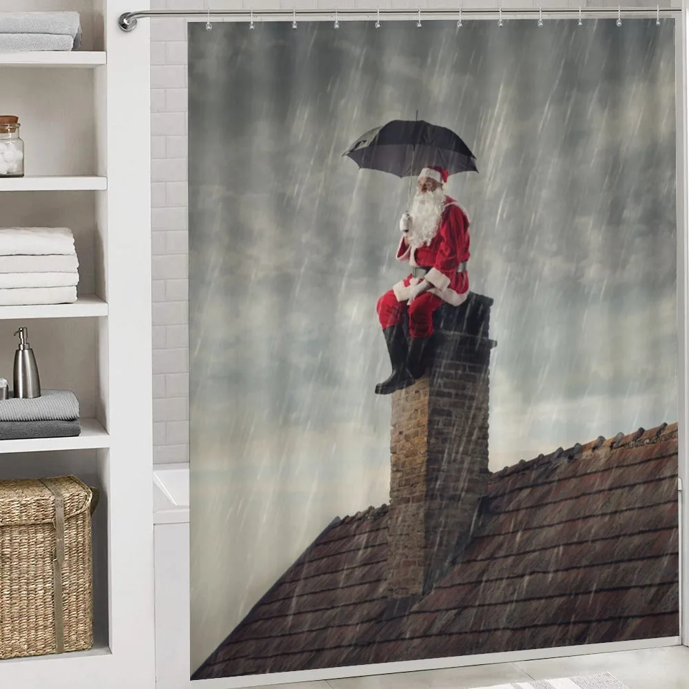 Santa on Chimney in Rain — Detail 4