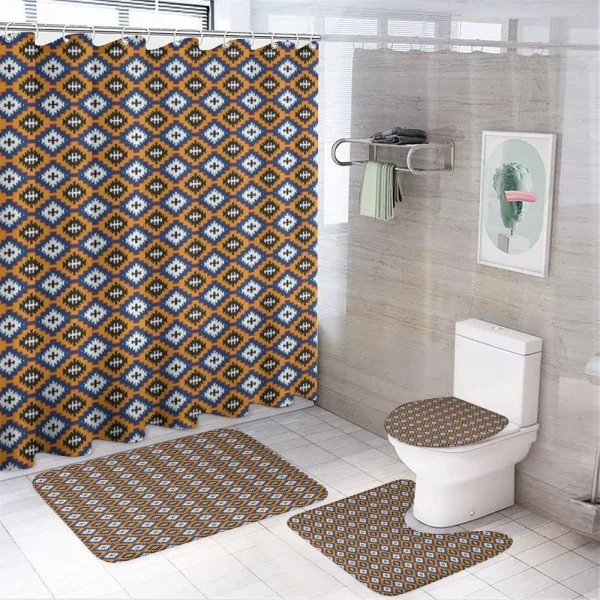 Simplistic Ethnic Art on a shower curtain