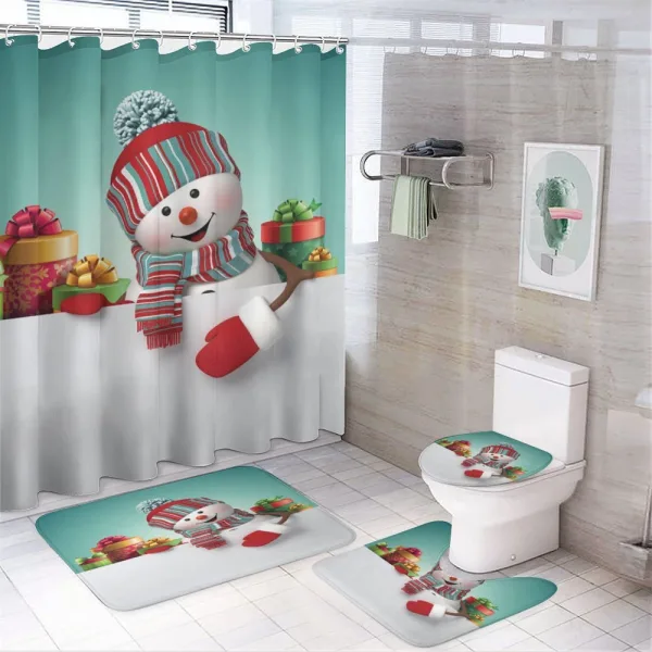 Snowman and Boxes on a shower curtain