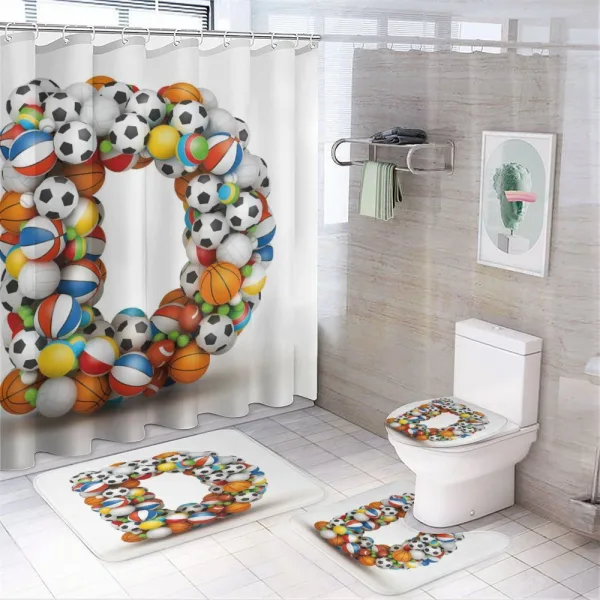 Sports Inspired Style on a shower curtain