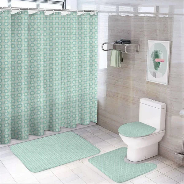 Square Pastel Mosaic on a shower curtain