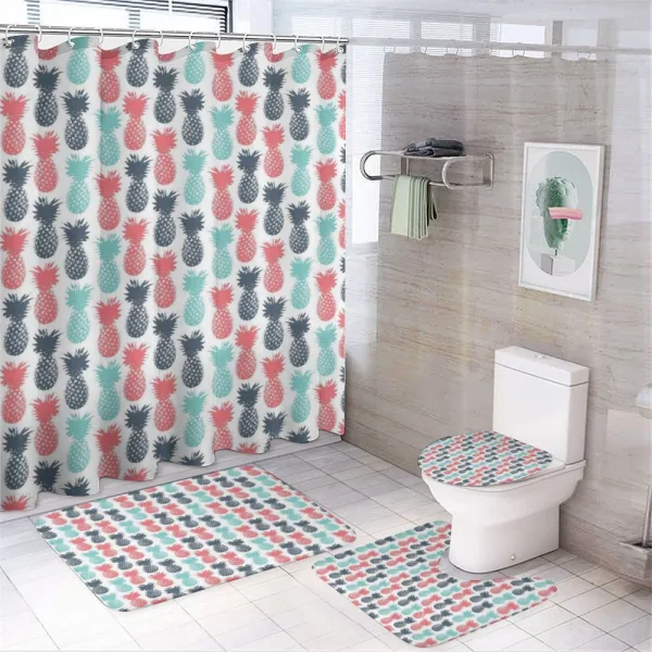 Stamped Minimal Backdrop on a shower curtain