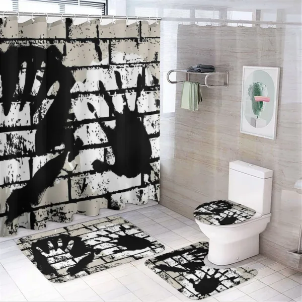 Stencil Sprayed on a shower curtain