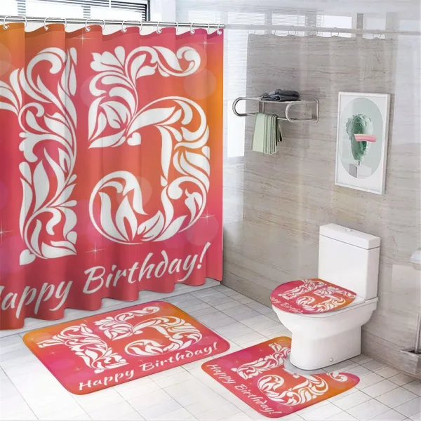 Teen Birthday Design on a shower curtain