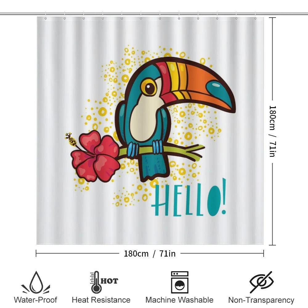 Toucan Bird with Hibiscus — Detail 2