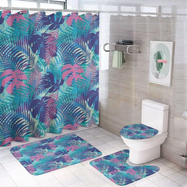 Vivid Colored Island Flora on a shower curtain