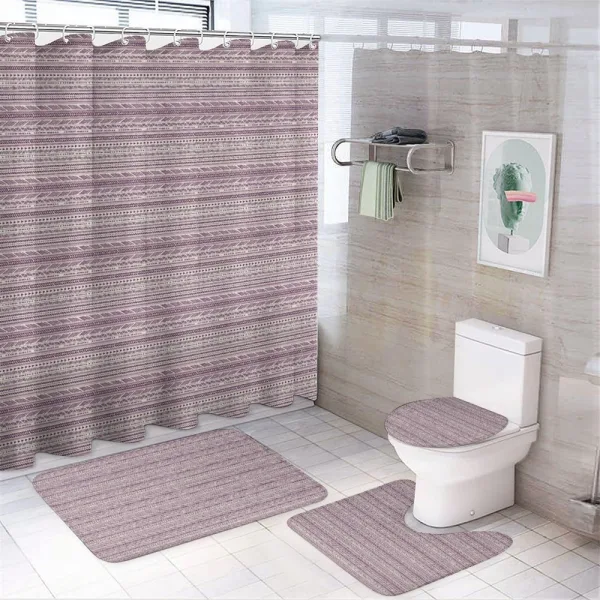 Bicolored Triangular on a shower curtain