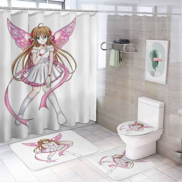 Cartoon Pixie Fairy Angel on a shower curtain