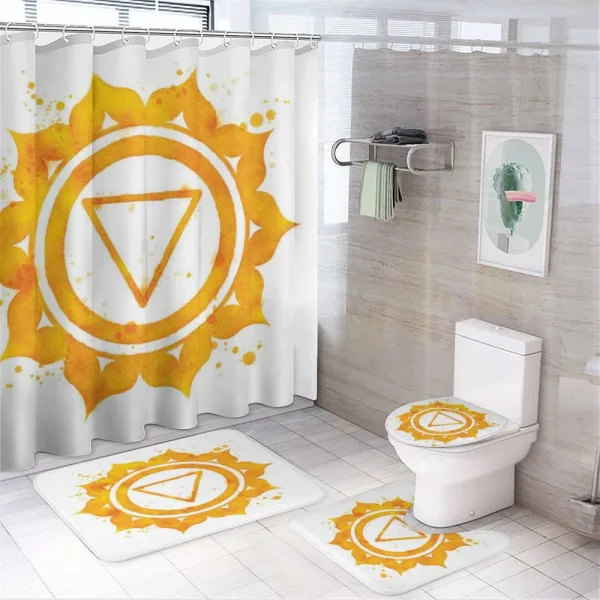 Chakra Watercolor on a shower curtain
