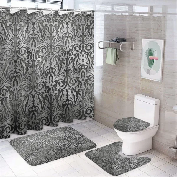 Classic Floral Ornament on a shower curtain