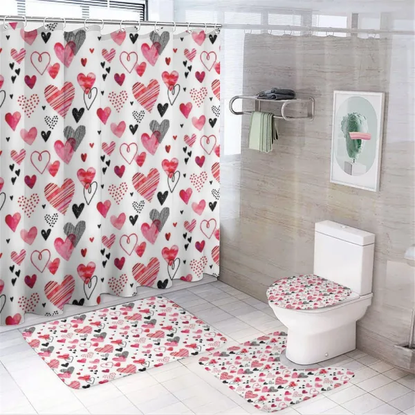 Doodle Heart Designs on a shower curtain
