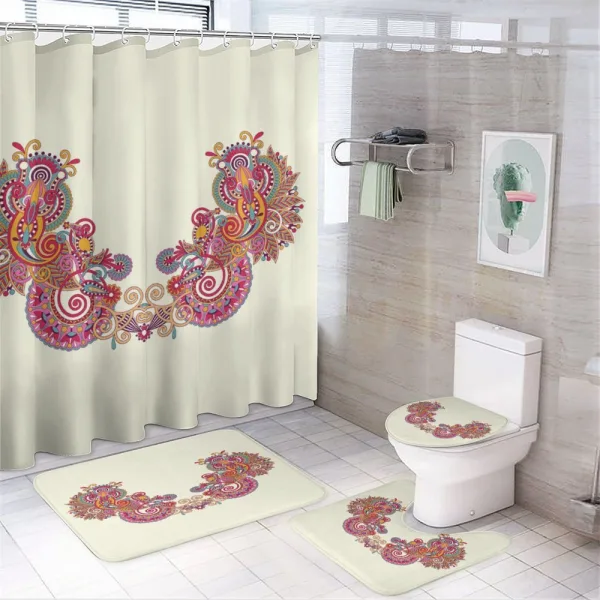 Eastern Inspired Design on a shower curtain