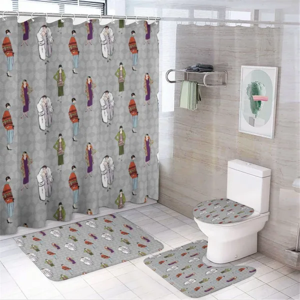 Flapper Girls 20s Fashion on a shower curtain