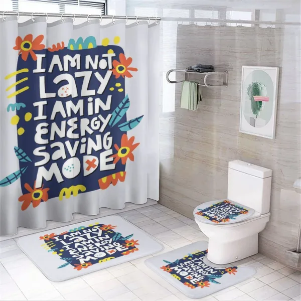 Flowers Leaves Energy on a shower curtain