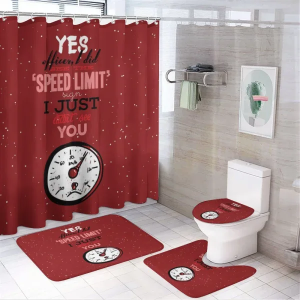 Hilarious Speed Limit Words on a shower curtain