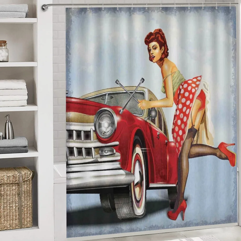 Lady Fixing the Car — Detail 4